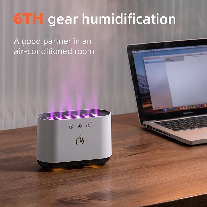 Alev Işığı Ile 3d Yangın Alev Aroma Yayici Usb Hava Nemlendirici Aroma Yayici Buharlı Nemlendirici